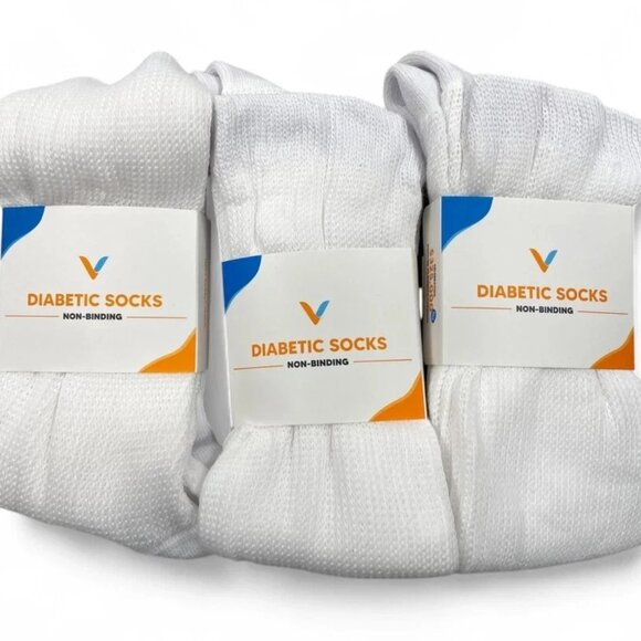 3 Pair Viasox Diabetic Non Binding Knee Socks XL Men's 13-19 Women's 14  X-Large - Picture 1 of 3